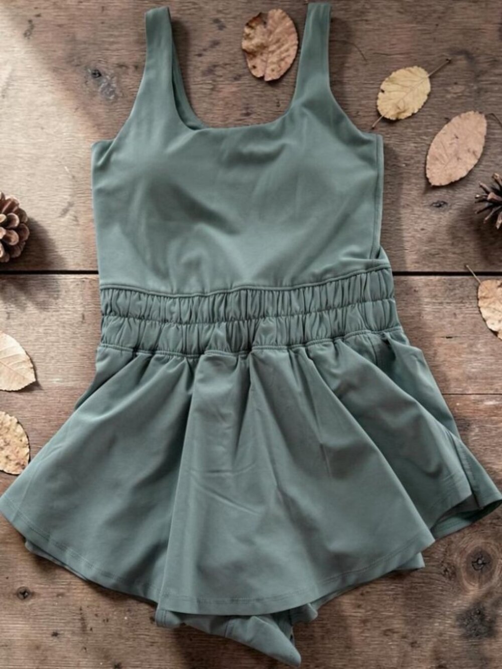 Yogalicious Hybrid‎ Skort Romper Women's XS Teal Blue Padded Bra Pockets